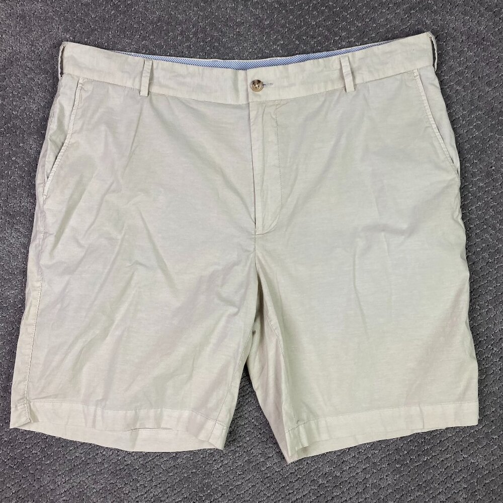 Peter Millar Shorts Men's 38 Beige Seaside Cotton Poplin Blend Golf